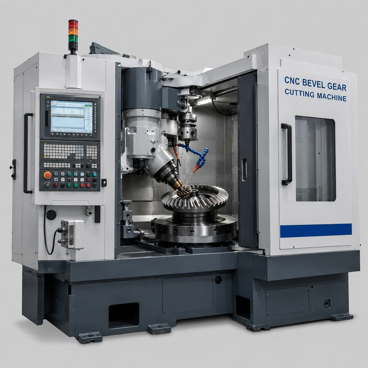 CNC bevel gear cutting machine in operation